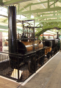 Locomotion Number 1.  Made for the Stockton and Darlington Railway in 1825 and the first locomotive to run on a public railway.  Locomotion is now at Locomotion (the museum) in Shildon with a replica now on display at Darlington.  Photo: Tim Ruffle.